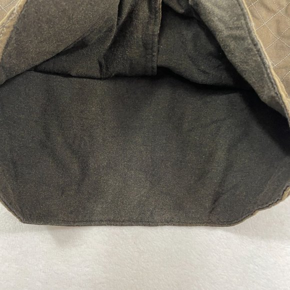 Woolrich Fleece Lined Canvas Quilted Button Vest Size L Saddle Brown Equestrian - Picture 8 of 12